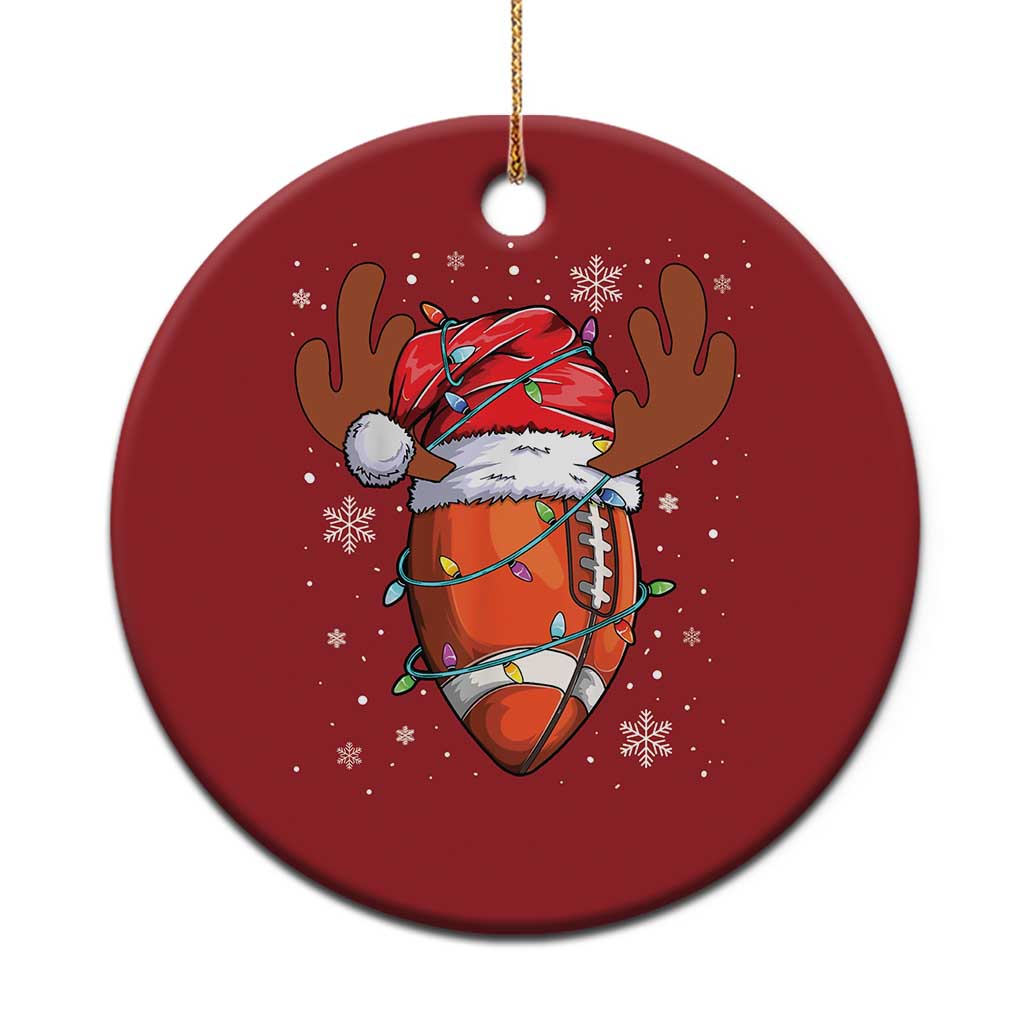 Xmas Football Christmas Ornament For Men Boys Santa Sports Player - Wonder Print Shop