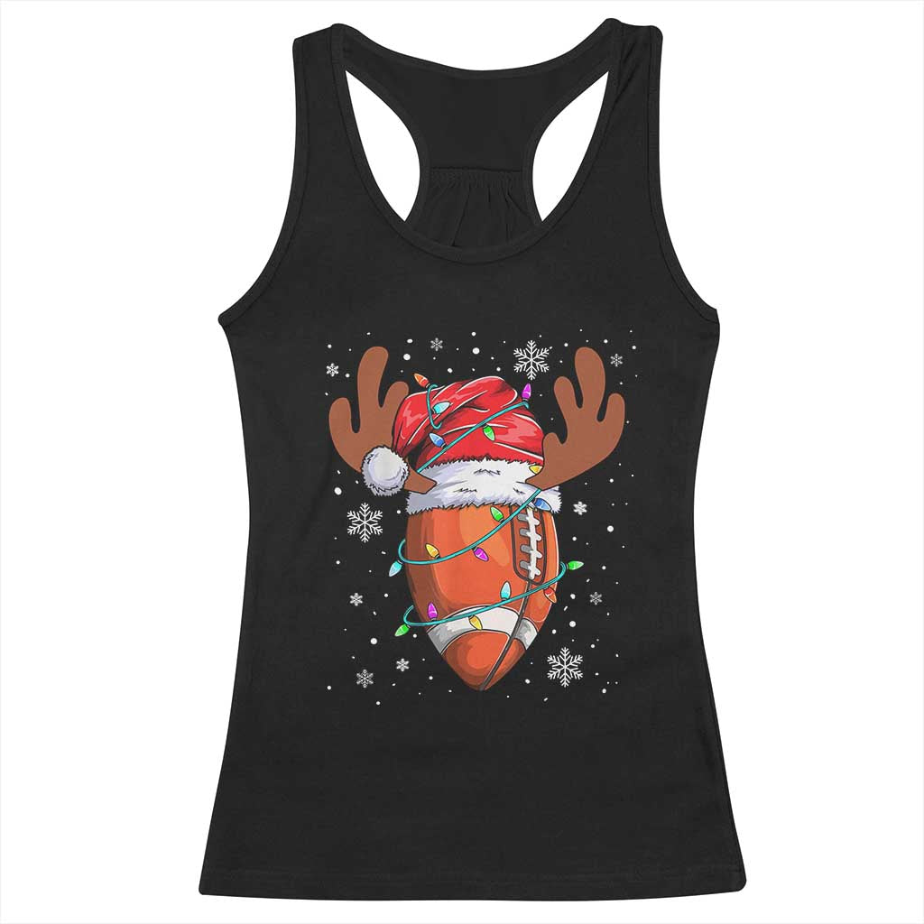 Christmas Football Racerback Tank Top For Men Boys Santa Sports Player