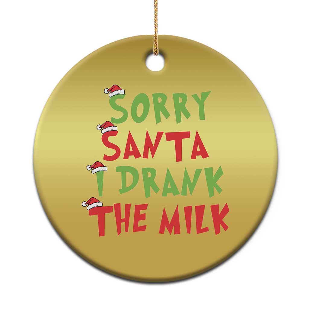 Baby Christmas Ornament Sorry Santa I Drank The Milk Santa Hat - Wonder Print Shop