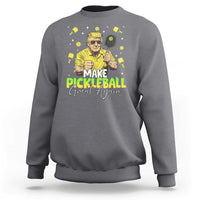 Charcoal crewneck sweatshirt with "Make Pickleball Great Again" graphic