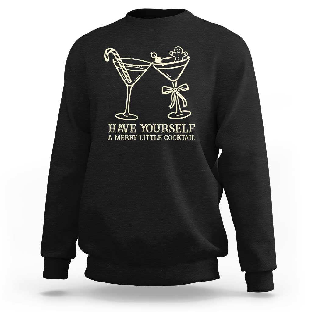 Christmas Cocktail Sweatshirt Merry Little Cocktail Espresso Martini - Wonder Print Shop