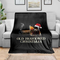 Old Fashioned Cocktail Christmas Throw Blanket Funny Bourbon Cocktail Drink - Wonder Print Shop