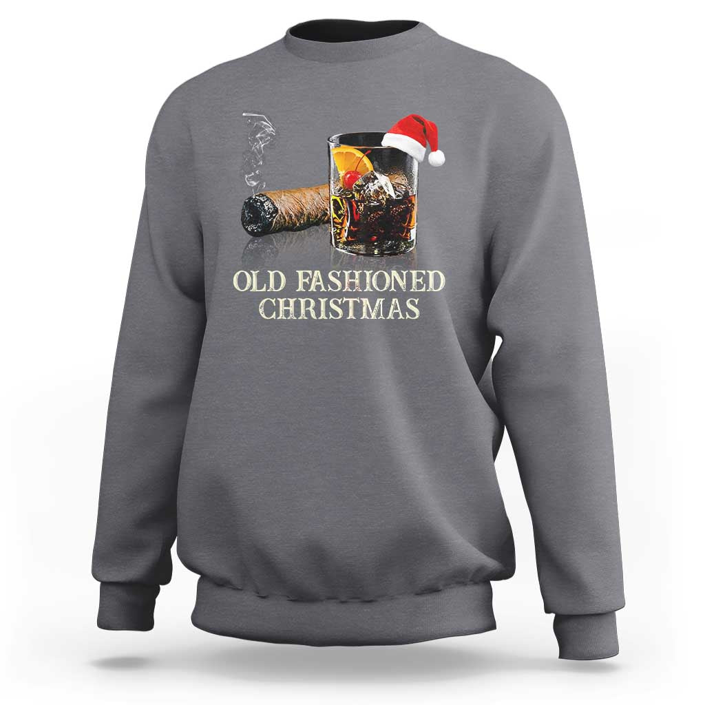 Old Fashioned Cocktail Christmas Sweatshirt Funny Bourbon Cocktail Drink - Wonder Print Shop