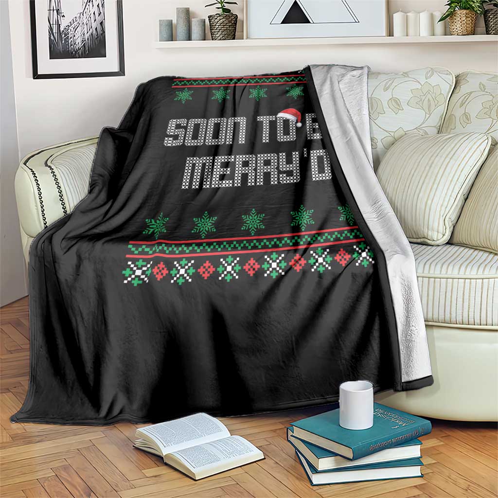Soon To Be Merry'd Christmas Throw Blanket Engaged Couple Matching - Wonder Print Shop