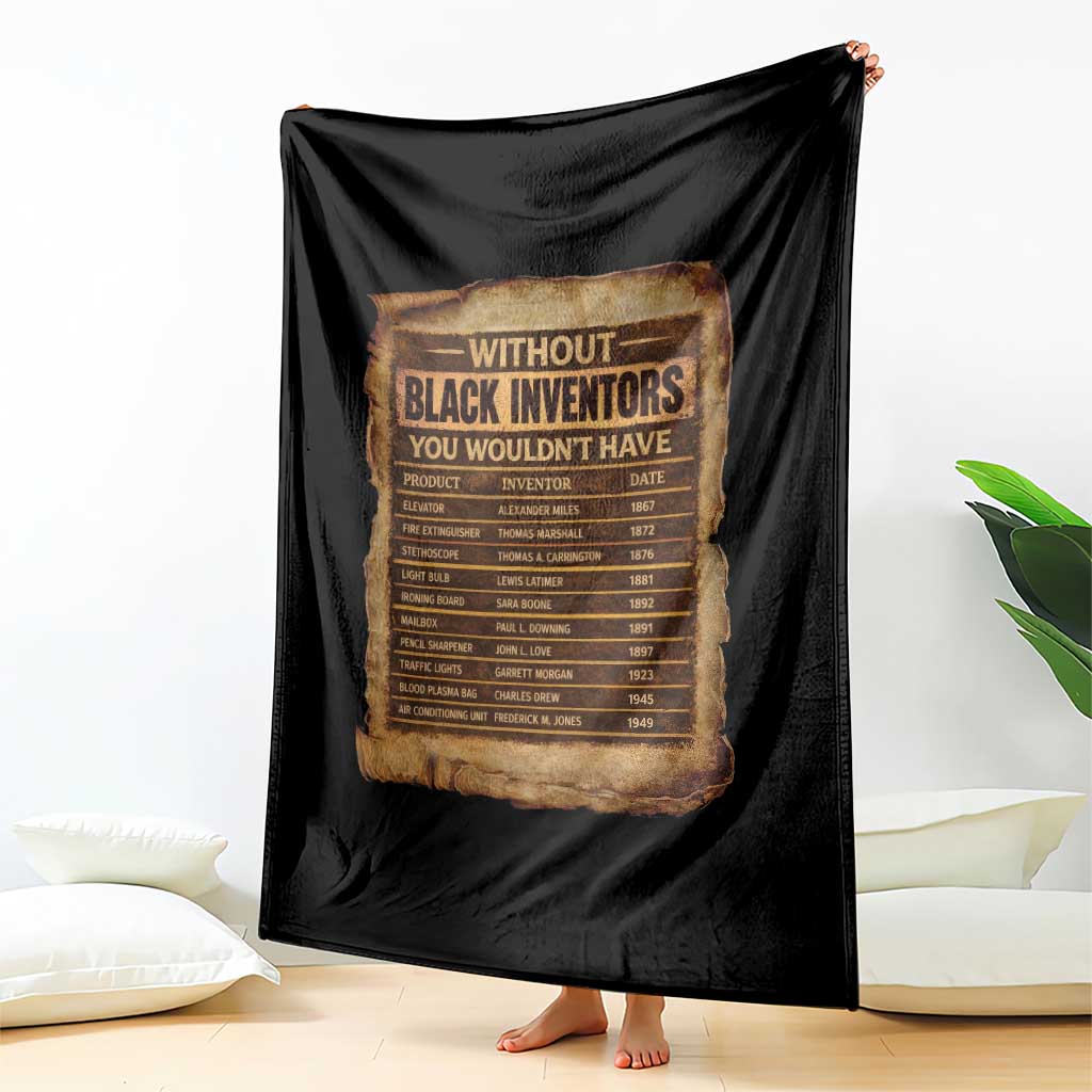 Black Inventors Throw Blanket Afro African Melanin Black History Month Juneteenth