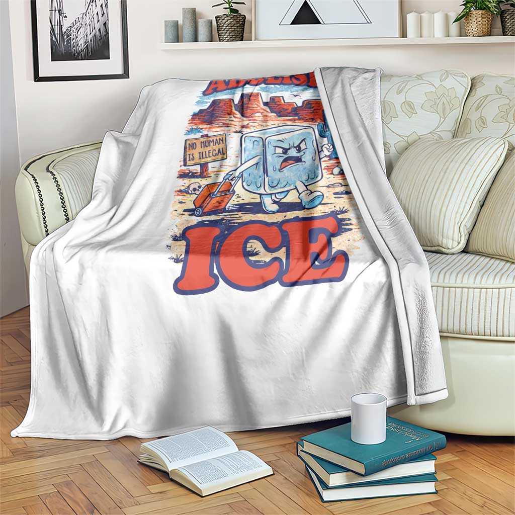 Abolish Ice Protest Throw Blanket Retro Protest No Human Is Illegal