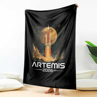 Launch To The Moon Mission Throw Blanket