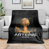 Launch To The Moon Mission Throw Blanket