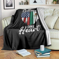 Mexican Roots Throw Blanket Mexican American Flag Two Cultures One Heart - Wonder Print Shop