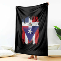 Dominican Puerto Rican Flag Throw Blanket Mixed Heritage Pride