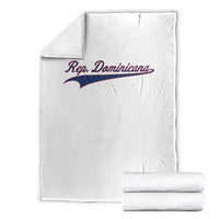 Dominican Republic Throw Blanket Rep Dominicana Vintage Flag Baseball Script - Wonder Print Shop