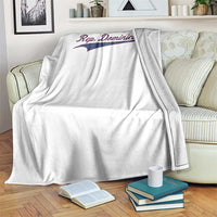 Dominican Republic Throw Blanket Rep Dominicana Vintage Flag Baseball Script - Wonder Print Shop