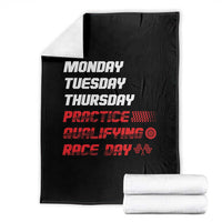 Monday Tuesday Thursday Practice Qualifying Race Day Throw Blanket - Wonder Print Shop