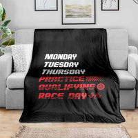 Monday Tuesday Thursday Practice Qualifying Race Day Throw Blanket - Wonder Print Shop