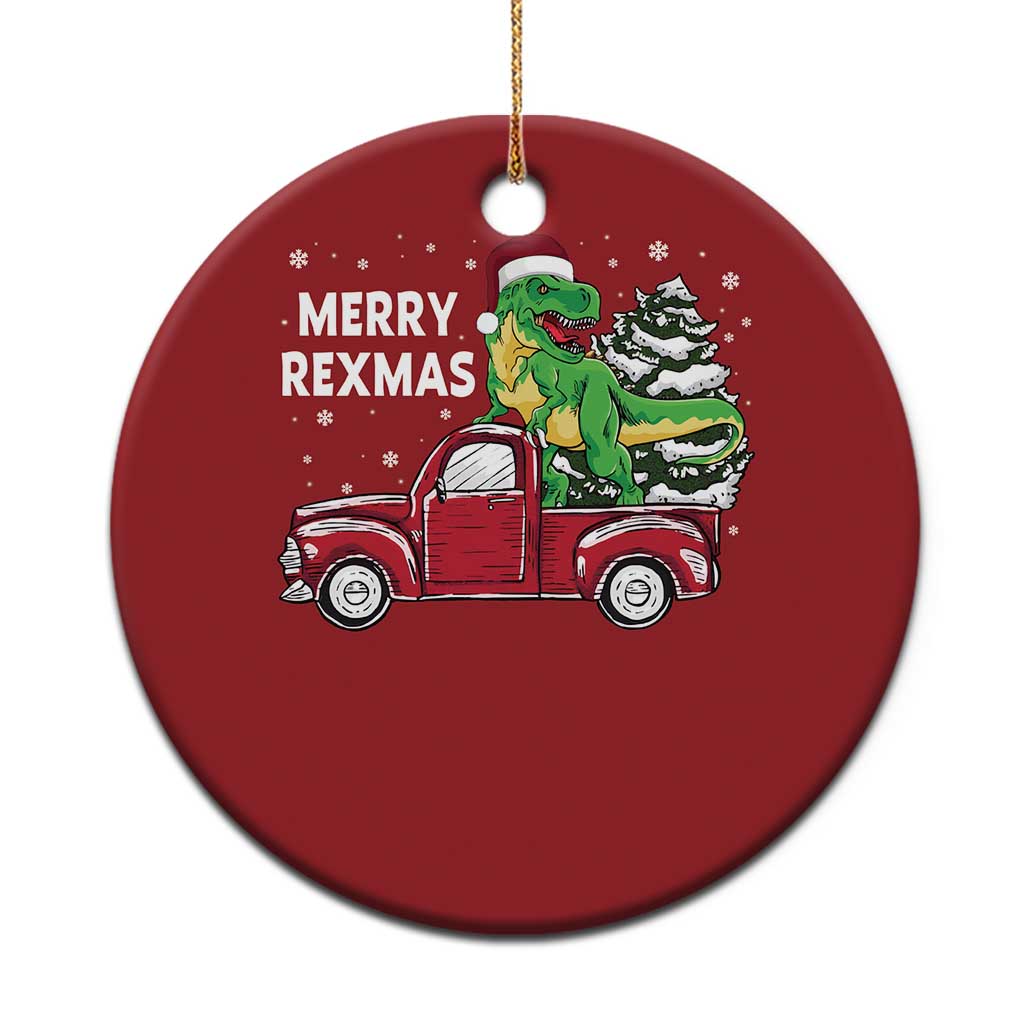 Dinosaur Christmas Tree Christmas Ornament Merry Rexmas Xmas Pet Dino Trex Red Truck Family - Wonder Print Shop