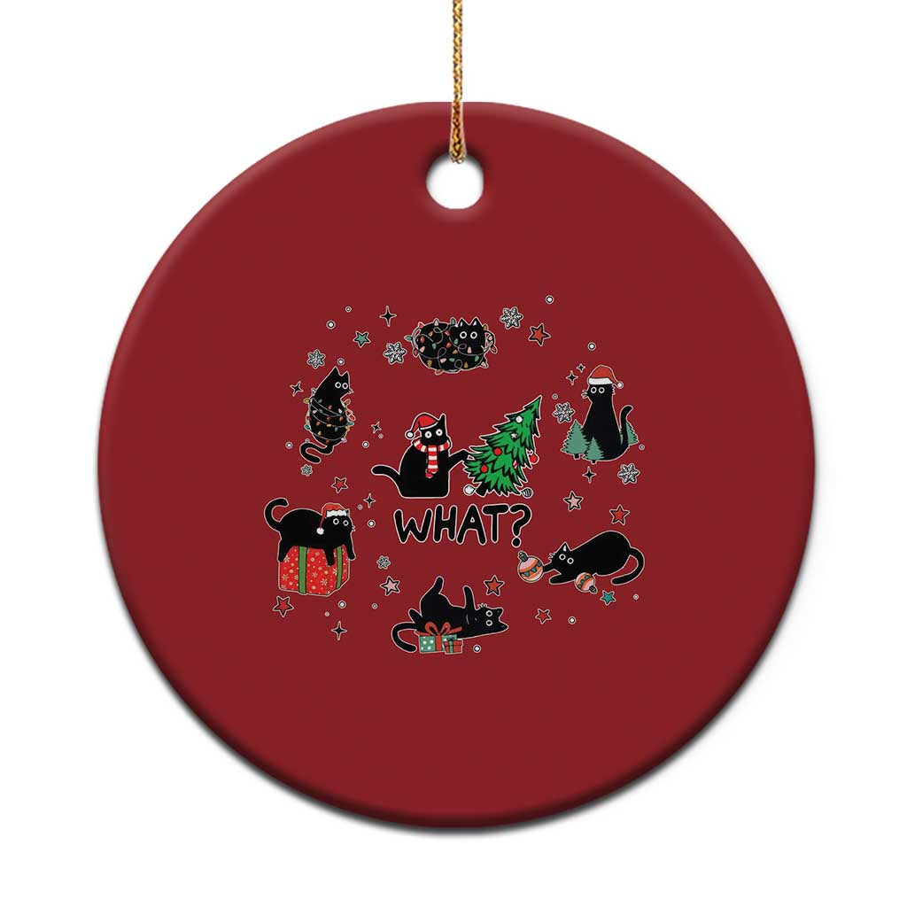 Cute Cat Xmas Christmas Ornament What? Funny Meowy Catmas Gift For New Year - Wonder Print Shop