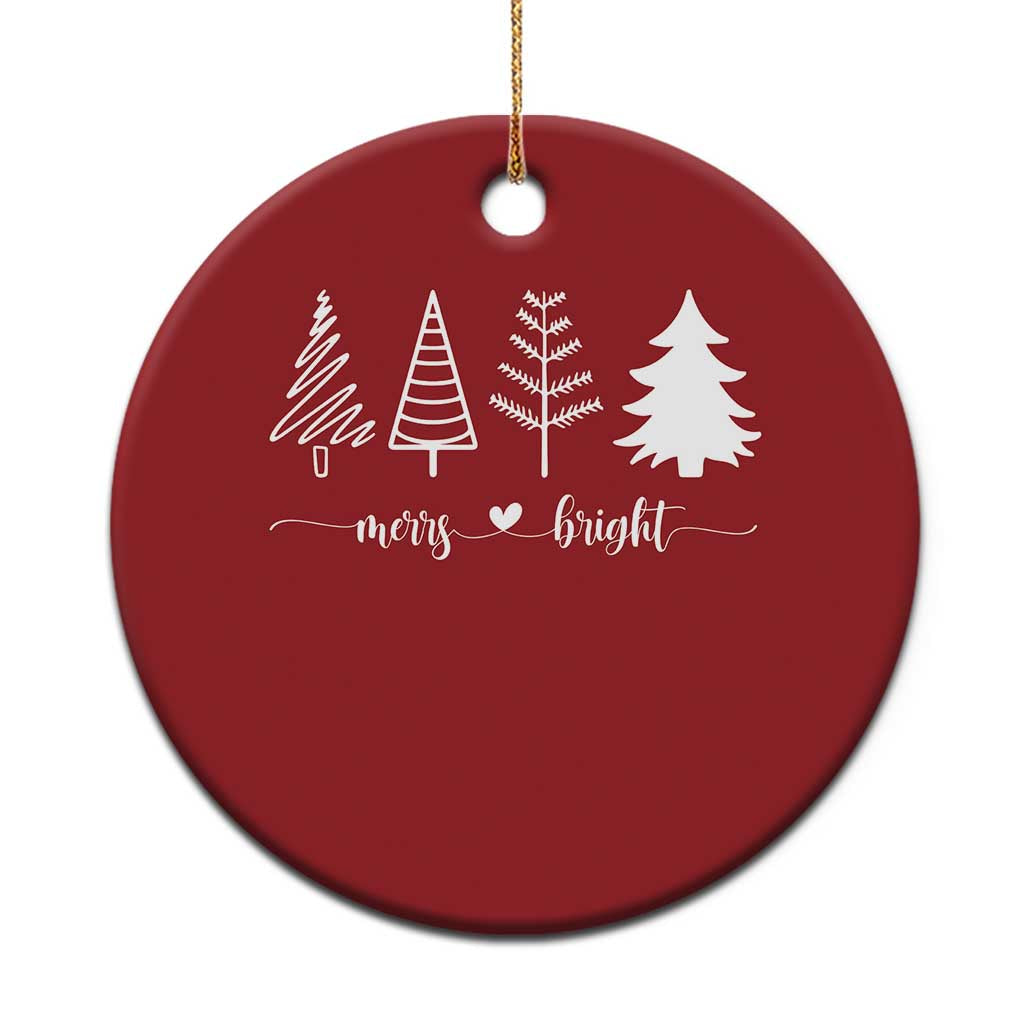 Merry & Bright Xmas Trees Christmas Ornament Holiday Winter Gift - Wonder Print Shop