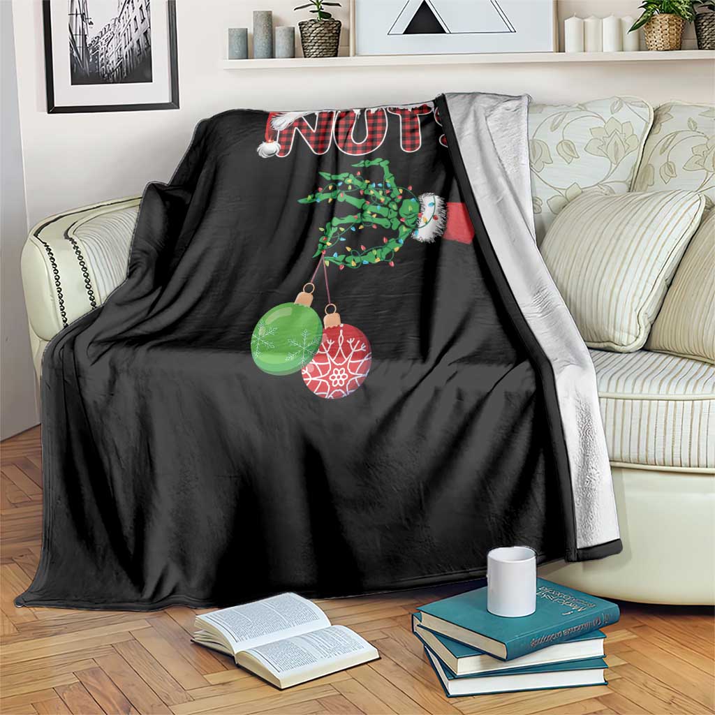 Funny Couples Christmas Throw Blanket Chest And Nuts Matching Holiday Skeleton Hand - Wonder Print Shop
