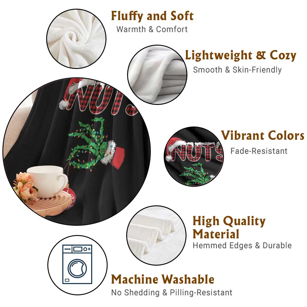 Funny Couples Christmas Throw Blanket Chest And Nuts Matching Holiday Skeleton Hand - Wonder Print Shop