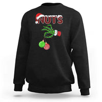 Funny Couples Christmas Sweatshirt Chest And Nuts Matching Holiday Skeleton Hand - Wonder Print Shop