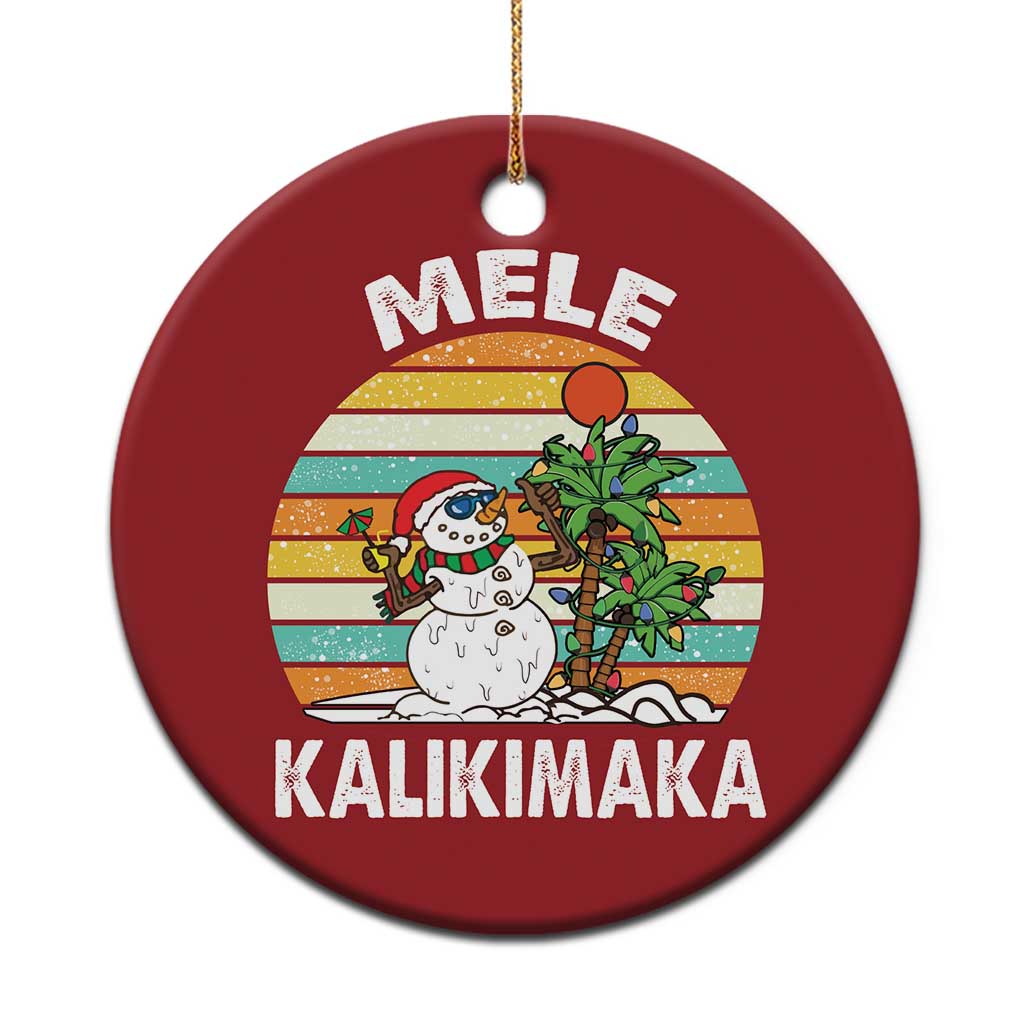 Vintage Cute Mele Kalikimaka Xmas Christmas Ornament Funny Snowman Palm Tree Beach Tropical Gift Family Holiday - Wonder Print Shop