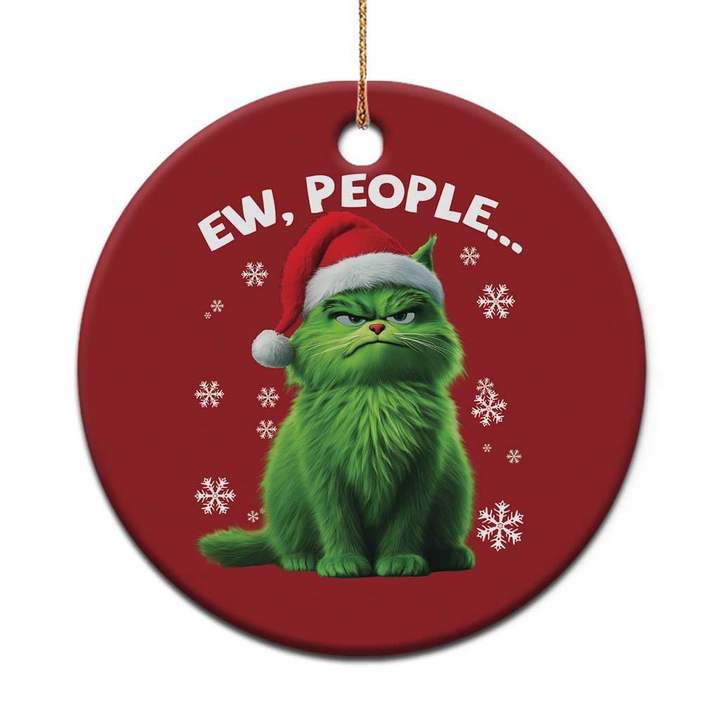 Funny Cat Christmas Ornament Ew People Xmas Gag Gift - Wonder Print Shop