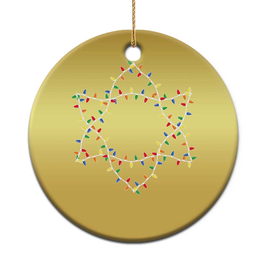 Christmas Religious Happy Chrismukkah Christmas Ornament Lights Star of David - Wonder Print Shop