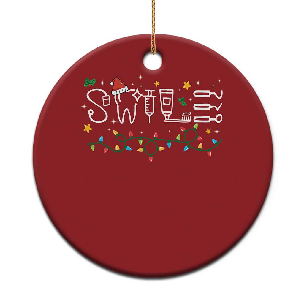 Xmas Dental Christmas Ornament Red Santa Hat Teeth Funny Dentist Merry - Wonder Print Shop