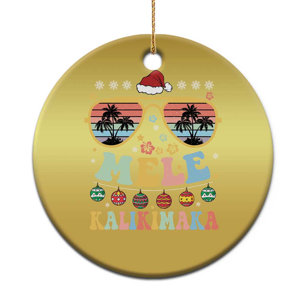 Santa Claus Sunglasses Beach Xmas In Hawaii Family Vacation Christmas Ornament Mele Kalikimaka - Wonder Print Shop