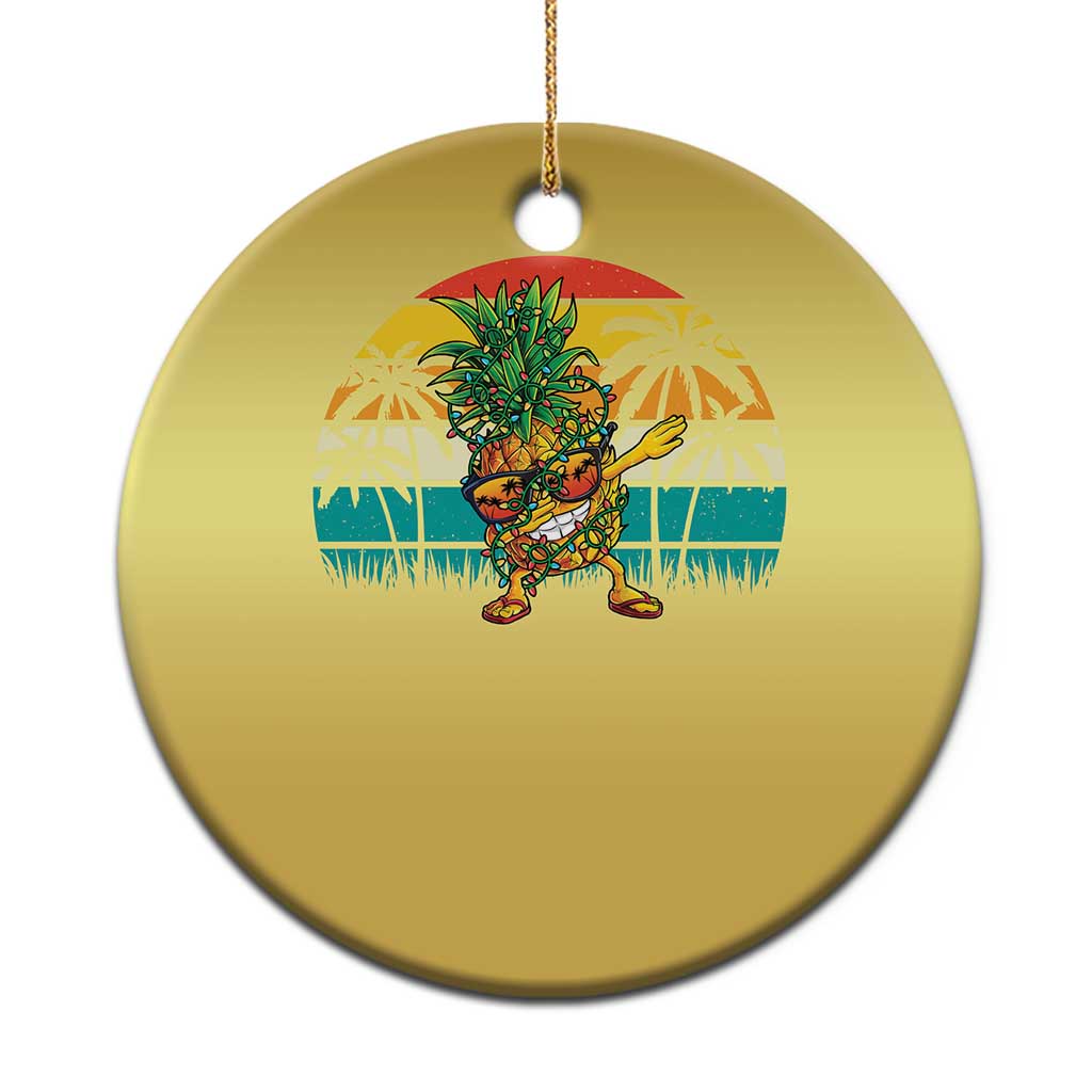 Dabbing Pineapple Christmas Tree Lights Christmas Ornament Hawaiian Hawaii Tropical Xmas Men Gifts Sunglasses On - Wonder Print Shop