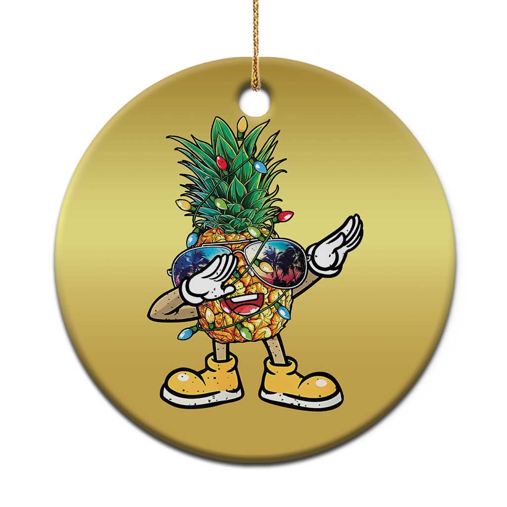 Dabbing Pineapple Hawaii Xmas Tree Lights Xmas Sunglasses Christmas Ornament Tropical Holiday Beach - Wonder Print Shop