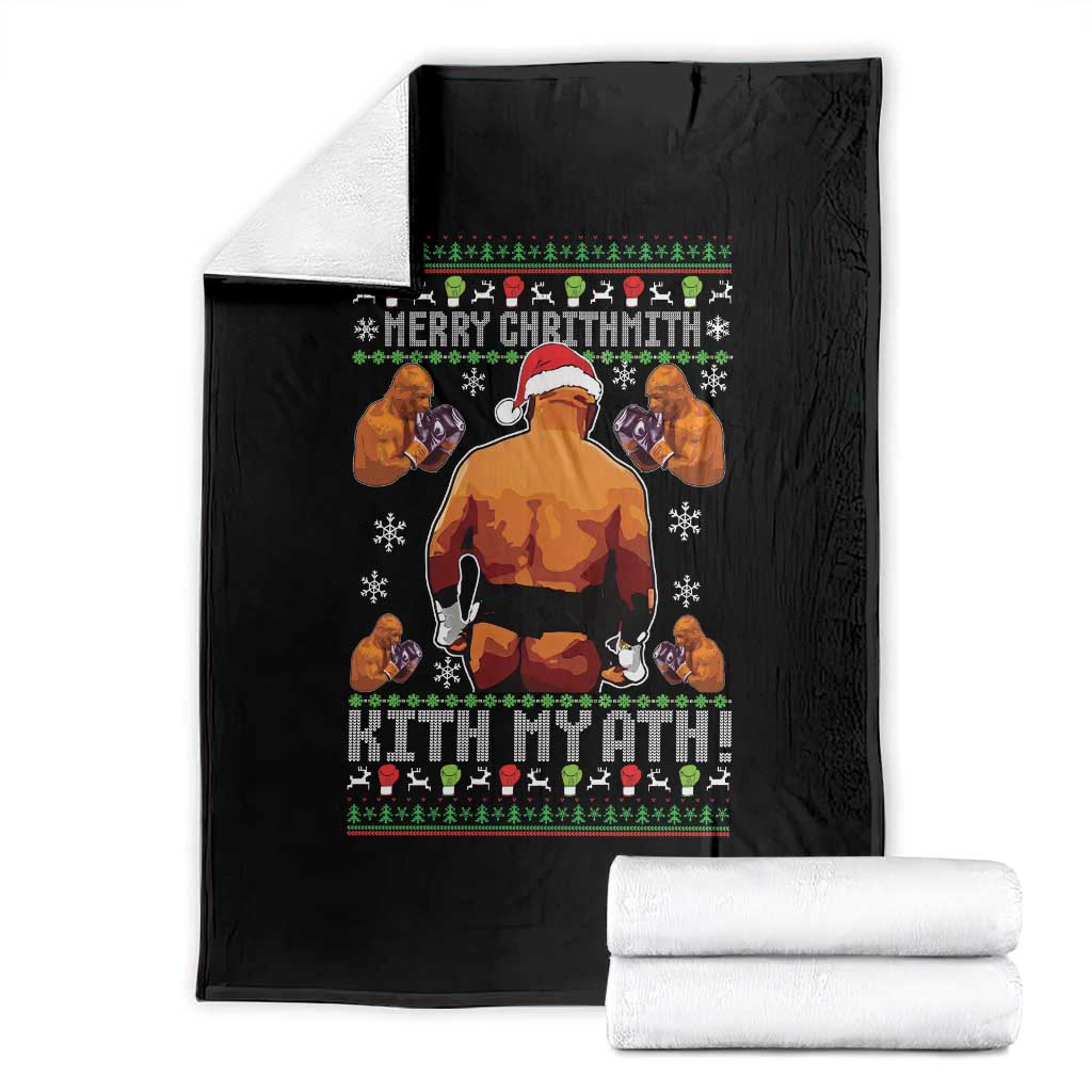 Merry Chrithmith Kith My Ath Funny Ugly Christmas Throw Blanket - Wonder Print Shop