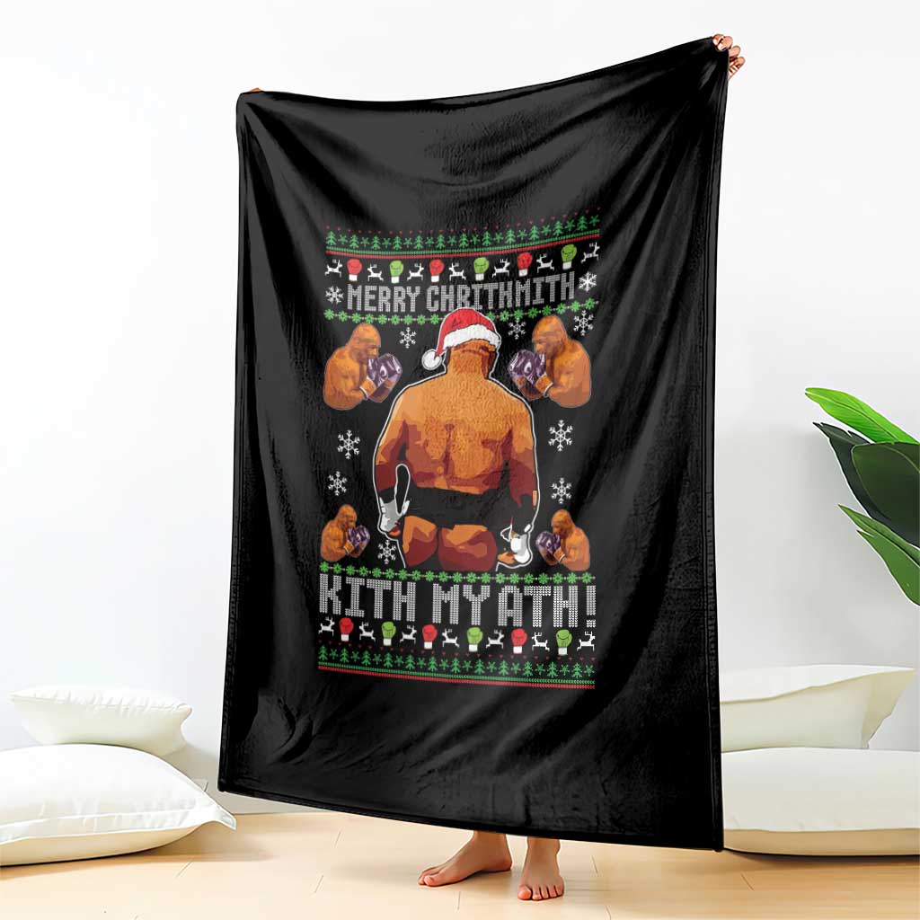 Merry Chrithmith Kith My Ath Funny Ugly Christmas Throw Blanket - Wonder Print Shop