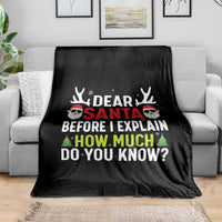 Funny Christmas Throw Blanket Dear Santa I Can Explain How Much Do You Know - Wonder Print Shop