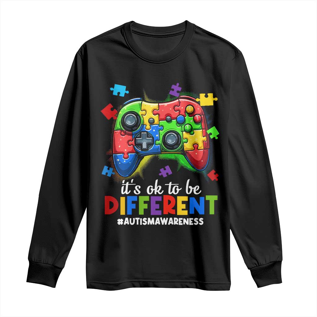 Video Game Autism Awareness Long Sleeve Shirt It's Ok To Be Different Kids