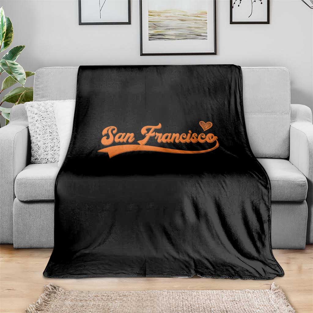 San Francisco Throw Blanket SF Varsity California Script Vintage Sports Jersey Style