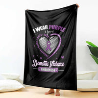 Domestic Violence Awareness Throw Blanket Purple Ribbon Support Survivor - Wonder Print Shop