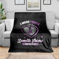Domestic Violence Awareness Throw Blanket Purple Ribbon Support Survivor - Wonder Print Shop