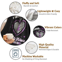 Domestic Violence Awareness Throw Blanket Purple Ribbon Support Survivor - Wonder Print Shop