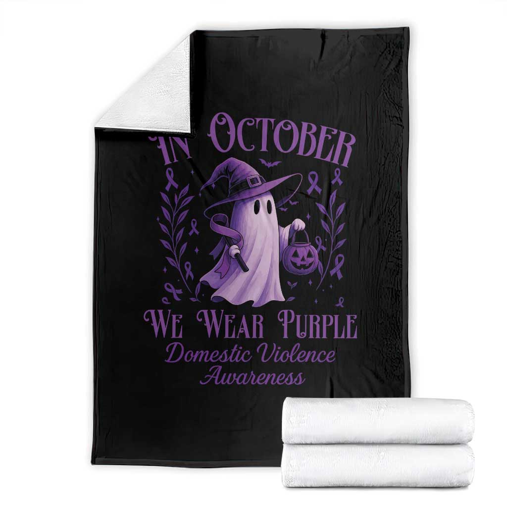 Domestic Violence Awareness Throw Blanket Halloween October Wear Purple Ghost - Wonder Print Shop