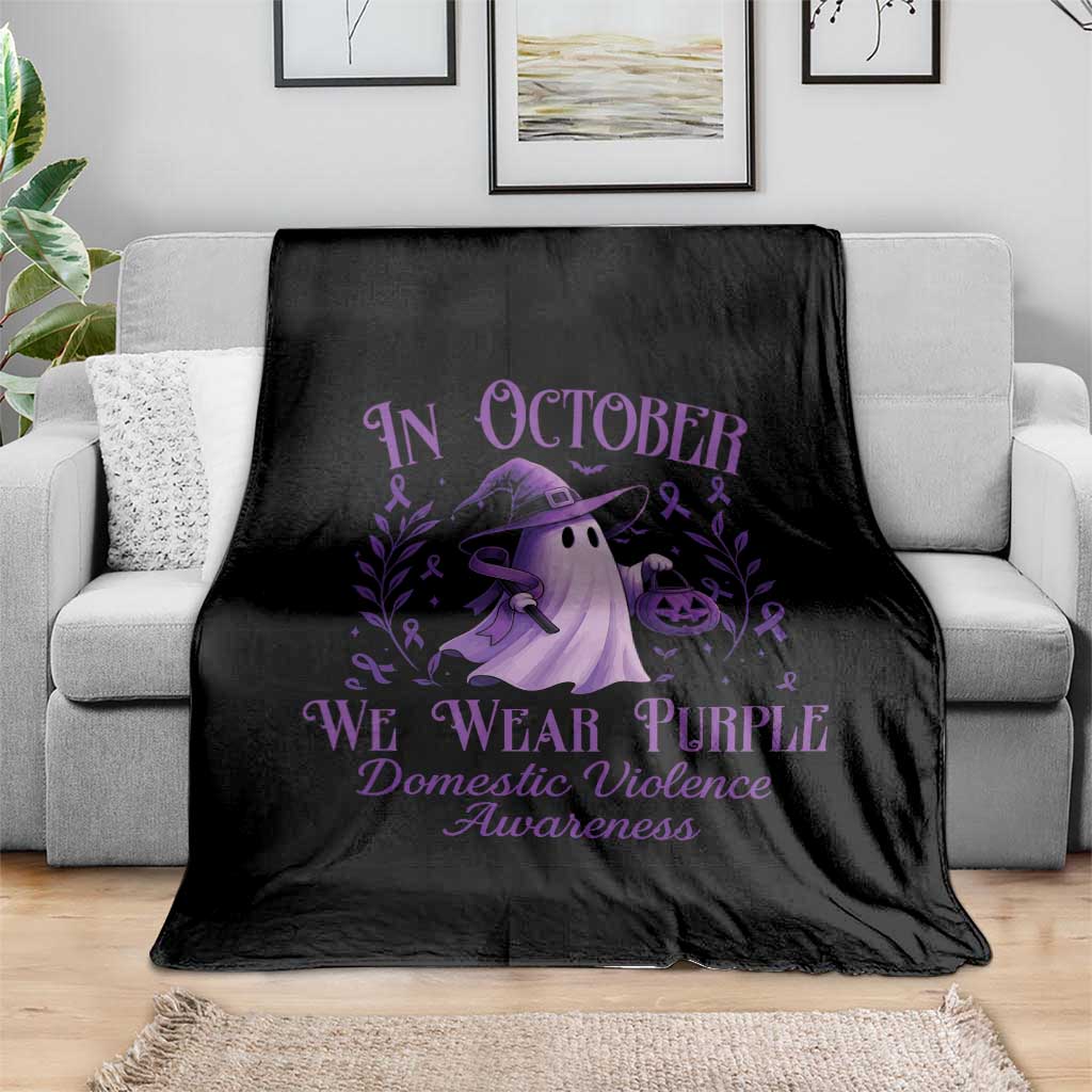 Domestic Violence Awareness Throw Blanket Halloween October Wear Purple Ghost - Wonder Print Shop
