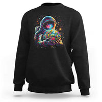 Astronaut Earth Flowers Spaceman Planet Galaxy Universe Sweatshirt