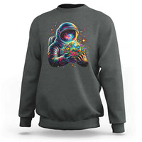 Astronaut Earth Flowers Spaceman Planet Galaxy Universe Sweatshirt