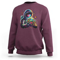 Astronaut Earth Flowers Spaceman Planet Galaxy Universe Sweatshirt