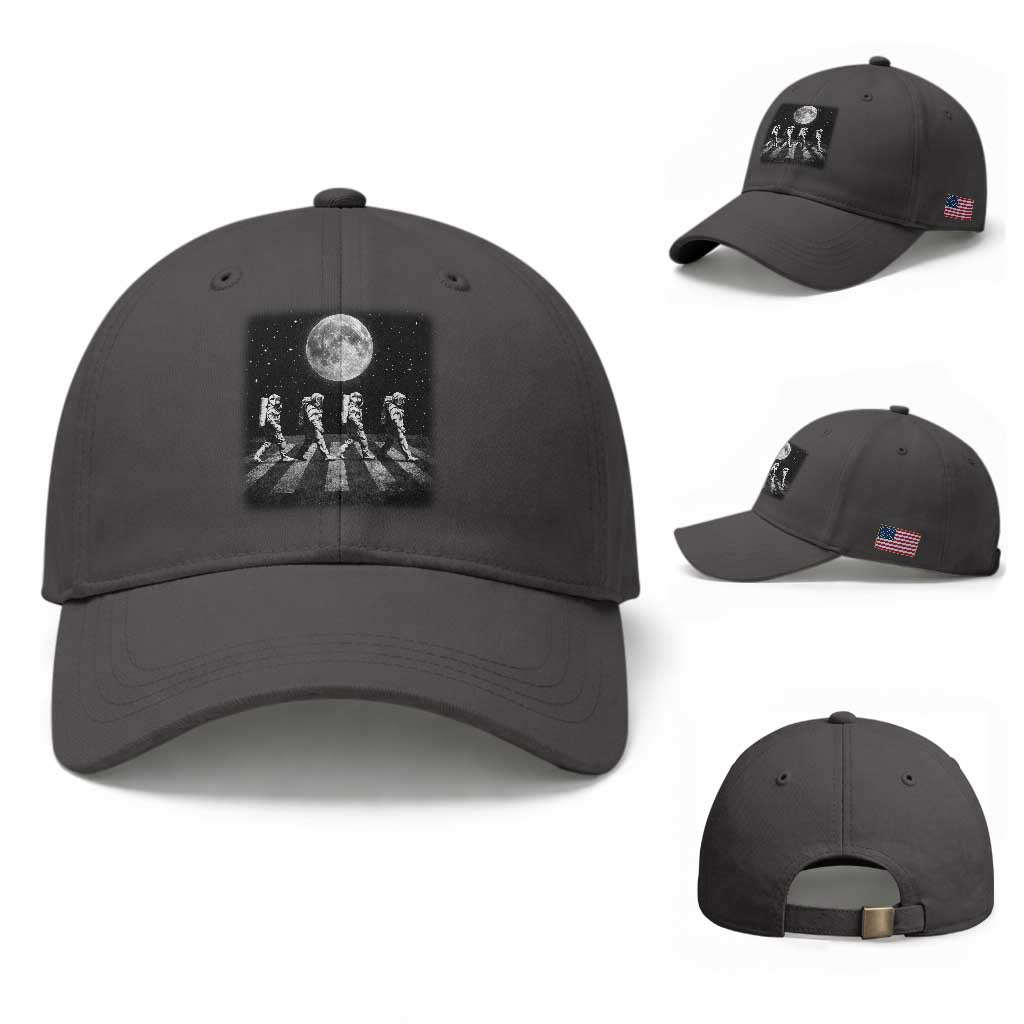 Astronauts Walking In Space Galaxy Moon Planet Baseball Cap