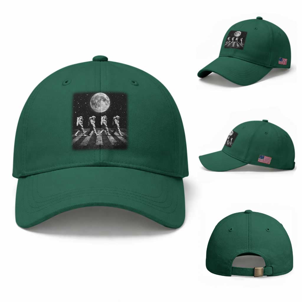 Astronauts Walking In Space Galaxy Moon Planet Baseball Cap