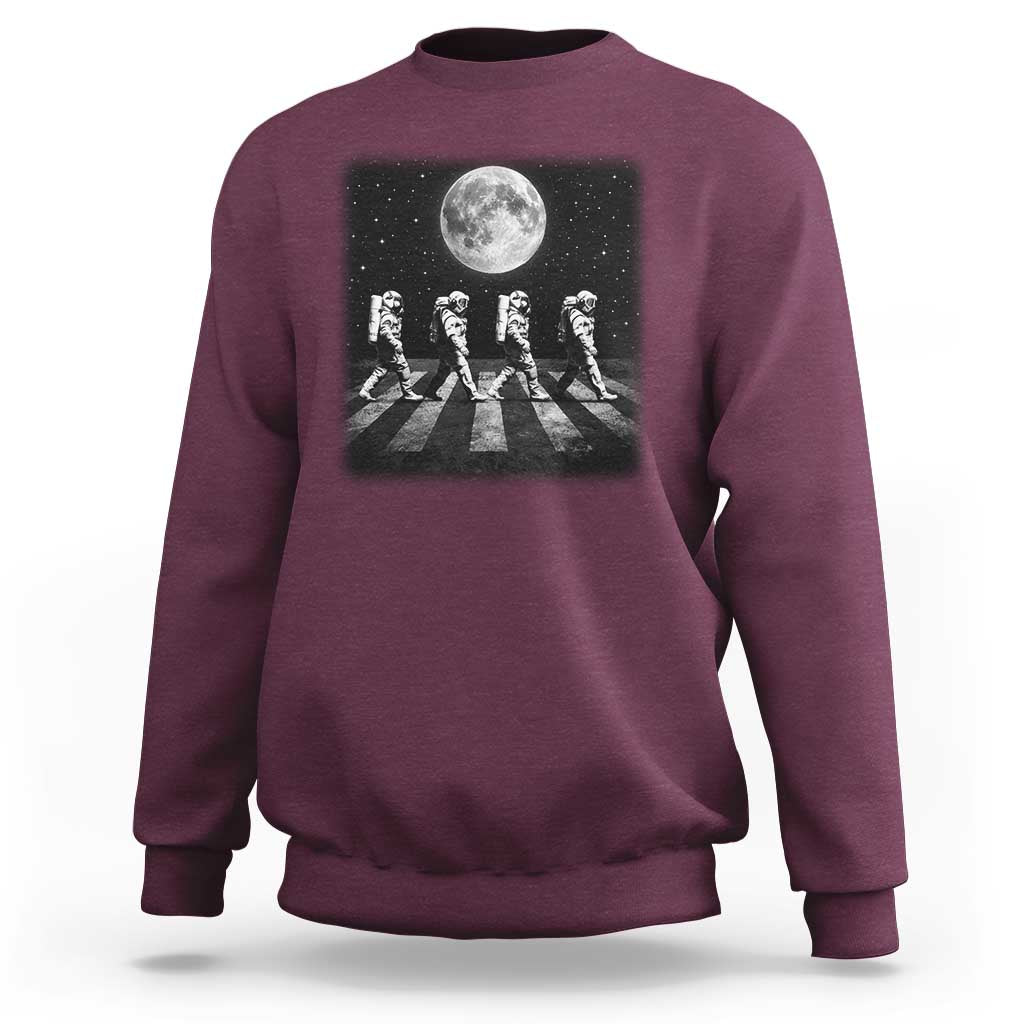 Astronauts Walking In Space Galaxy Moon Planet Sweatshirt