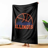 Illinois Fan Throw Blanket IL State Basketball Game Day