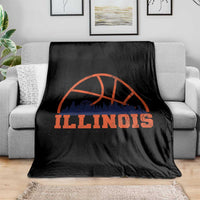 Illinois Fan Throw Blanket IL State Basketball Game Day
