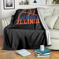 Illinois Fan Throw Blanket IL State Basketball Game Day